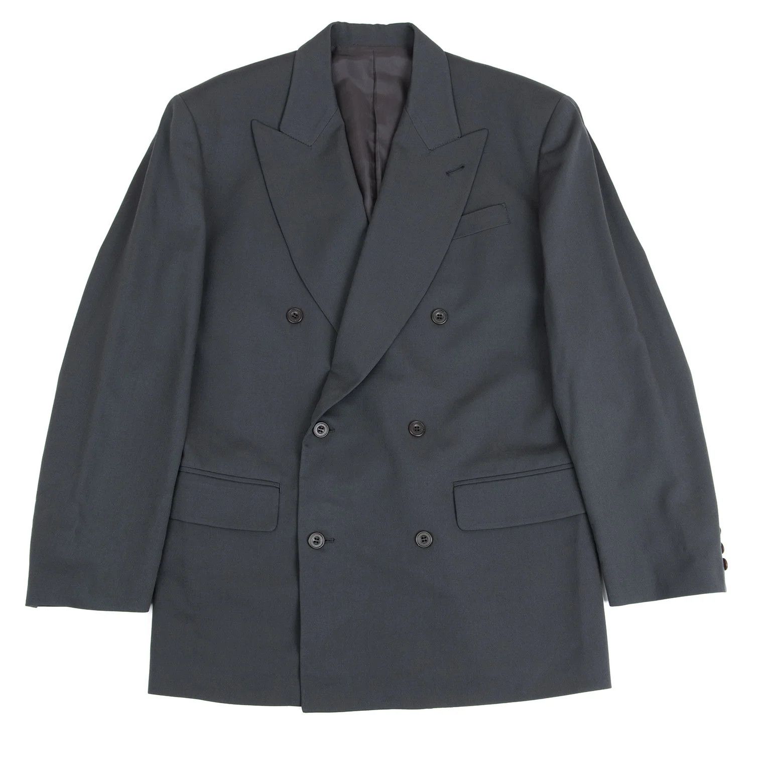 Jean Paul Gaultier Wool Gabardine Double Jacket in Grey Size 50 Size US M / EU 48-50 / 2 - 1 Thumbnail