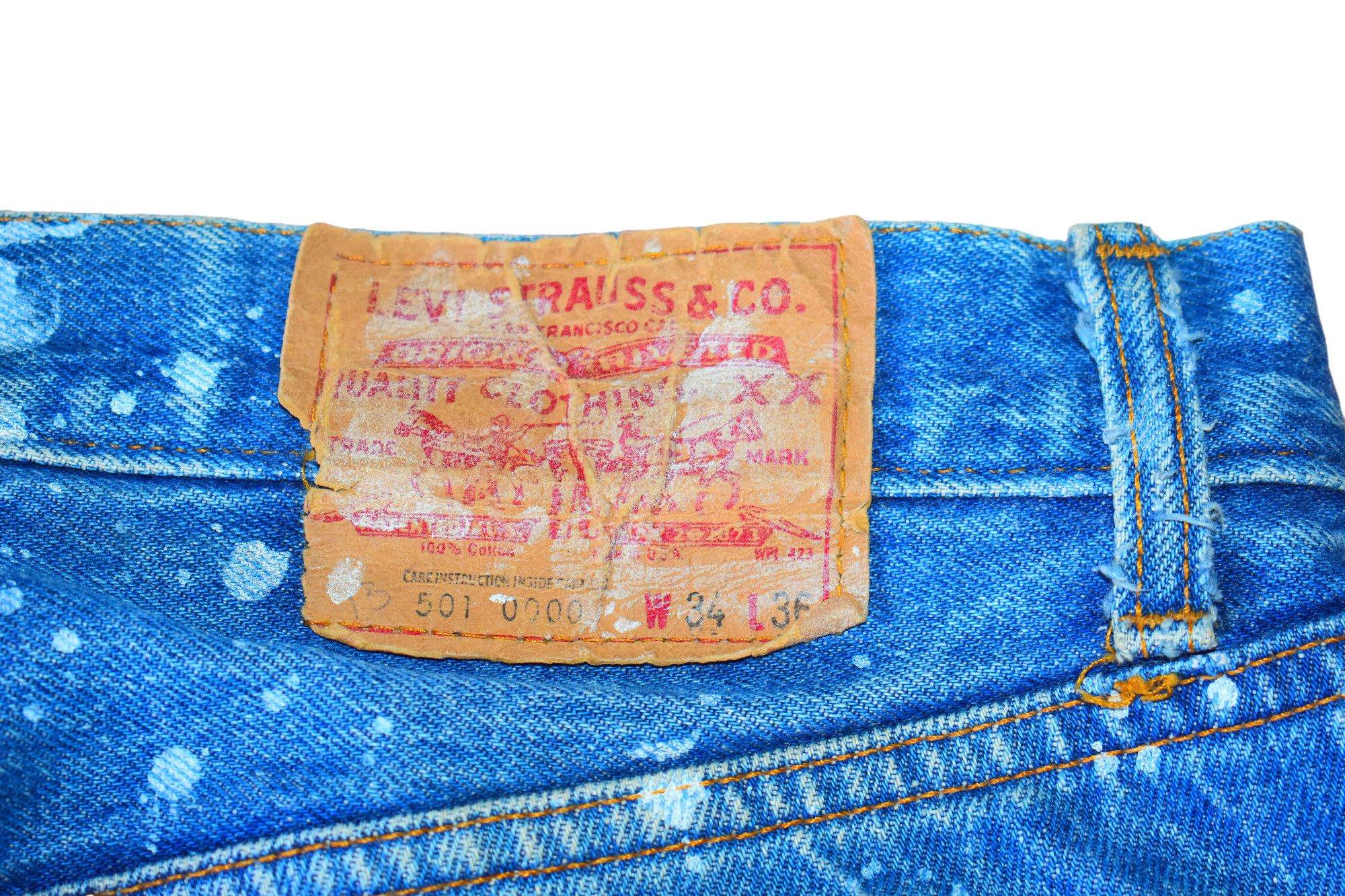 Levi's Very Rare Vintage 80's Levis 501 Distress Patchwork Jeans Size US 32 / EU 48 - 6 Thumbnail