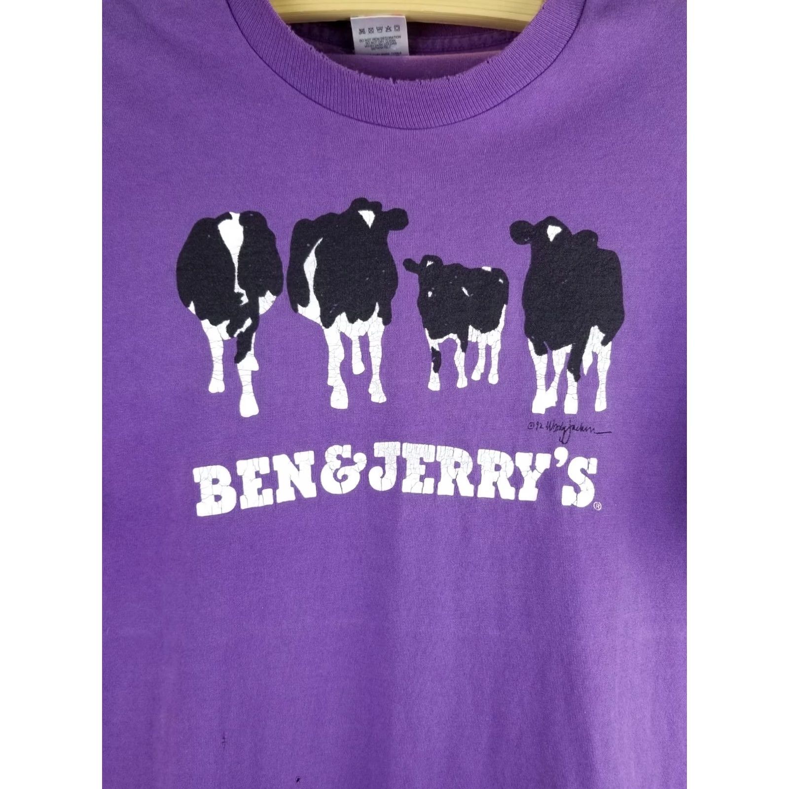 Vintage VINTAGE BEN & JERRY ICE CREAM PROMO PURPLE COTTON T-SHIRT SZ L Single Stitch Mens Size US L / EU 52-54 / 3 - 2 Thumbnail