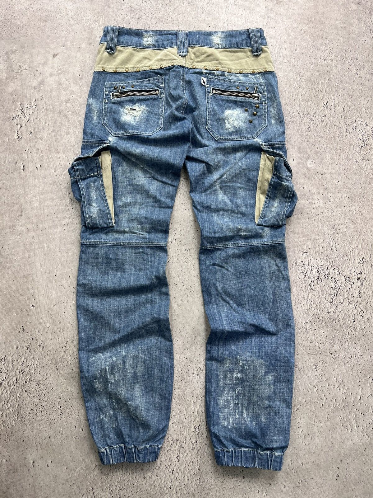 Hysteric Glamour × Japanese Brand × Junya Watanabe ARCHIVE DISTRESSED MULTIPOCKET ZIPPER CARGO PANTS RICK STYLE Size US 30 / EU 46 - 8 Thumbnail