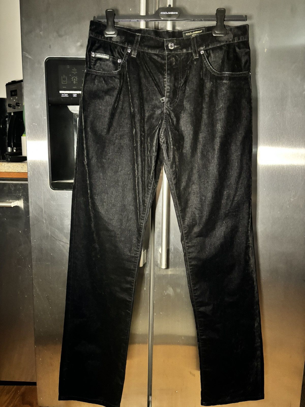 Dolce & Gabbana BRAND NEW Dolce and Gabbana men’s black velour jeans Size US 34 / EU 50 - 2 Thumbnail