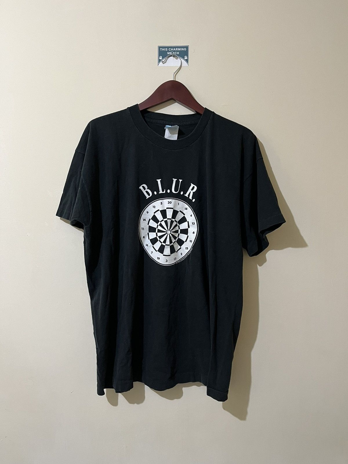 image of Band Tees x Fruit Of The Loom Vintage 1995 Blur “Magic Arrows” Shiry in Black, Men's (Size XL)