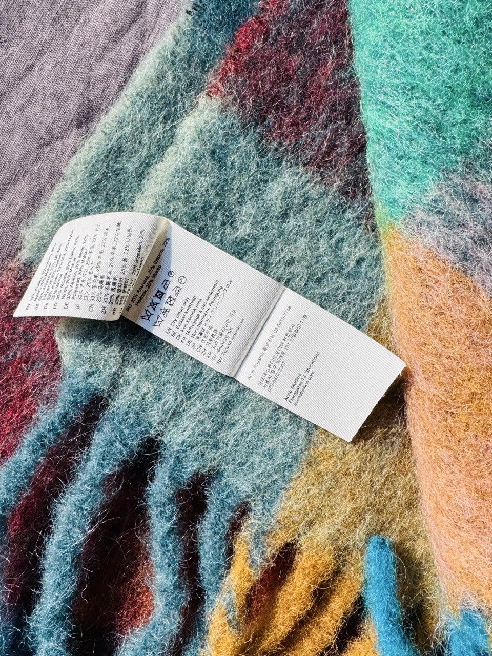 Acne Studios Mohair Rainbow Checked Scarf (model CA0084) Size ONE SIZE - 6 Thumbnail