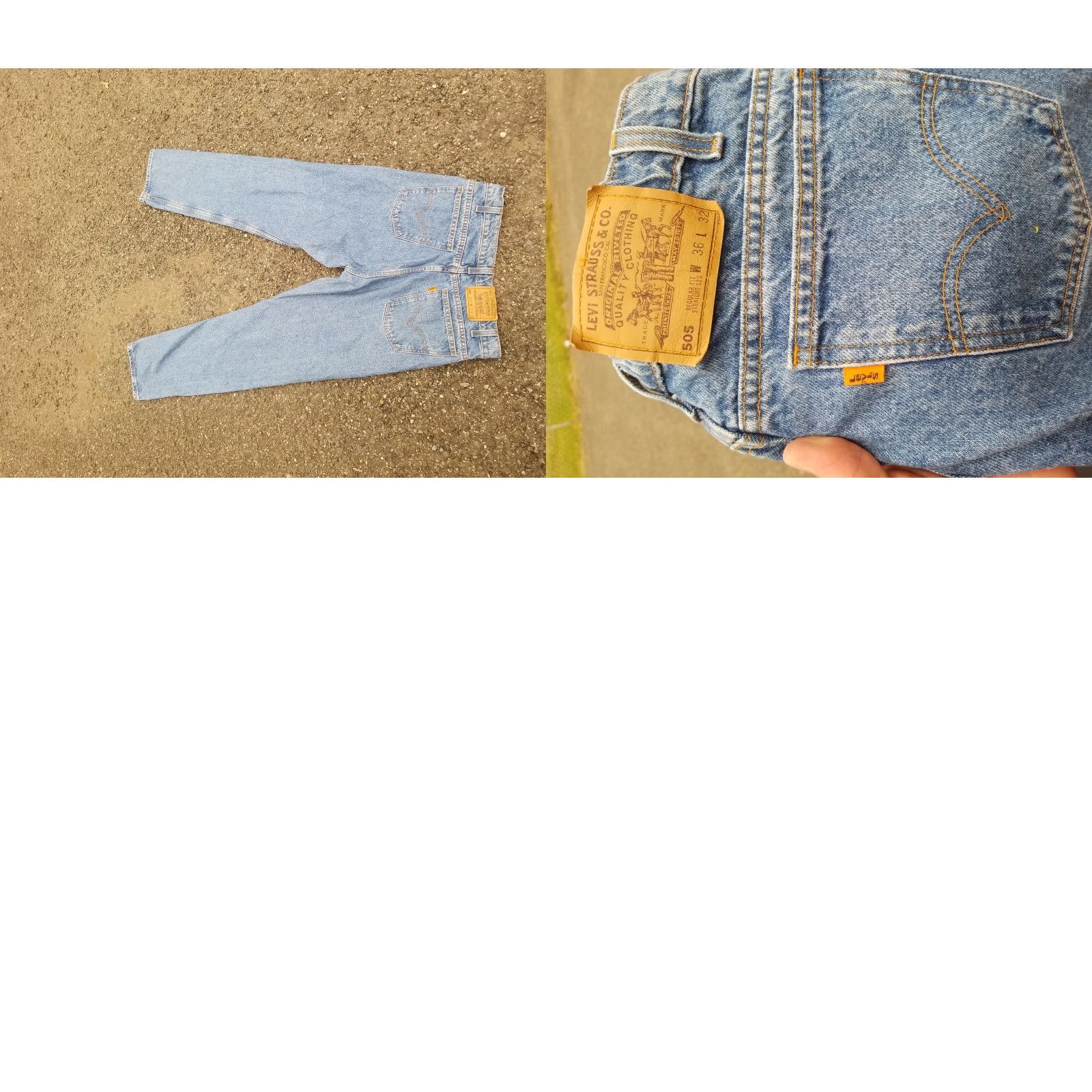Vintage VINTAGE Levi’s 505 Jeans 36x32 Men Denim Blue Regular Straight 90s Grunge Logo Pocket Leather Patch Inseam 32 Size US 36 / EU 52 - 8 Thumbnail