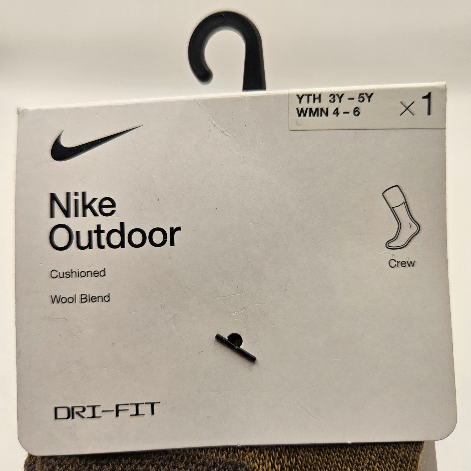 Nike NIKE SMALL OUTDOOR CREW SOCKS GREEN BROWN NWT MADE IN USA Size ONE SIZE - 2 Thumbnail