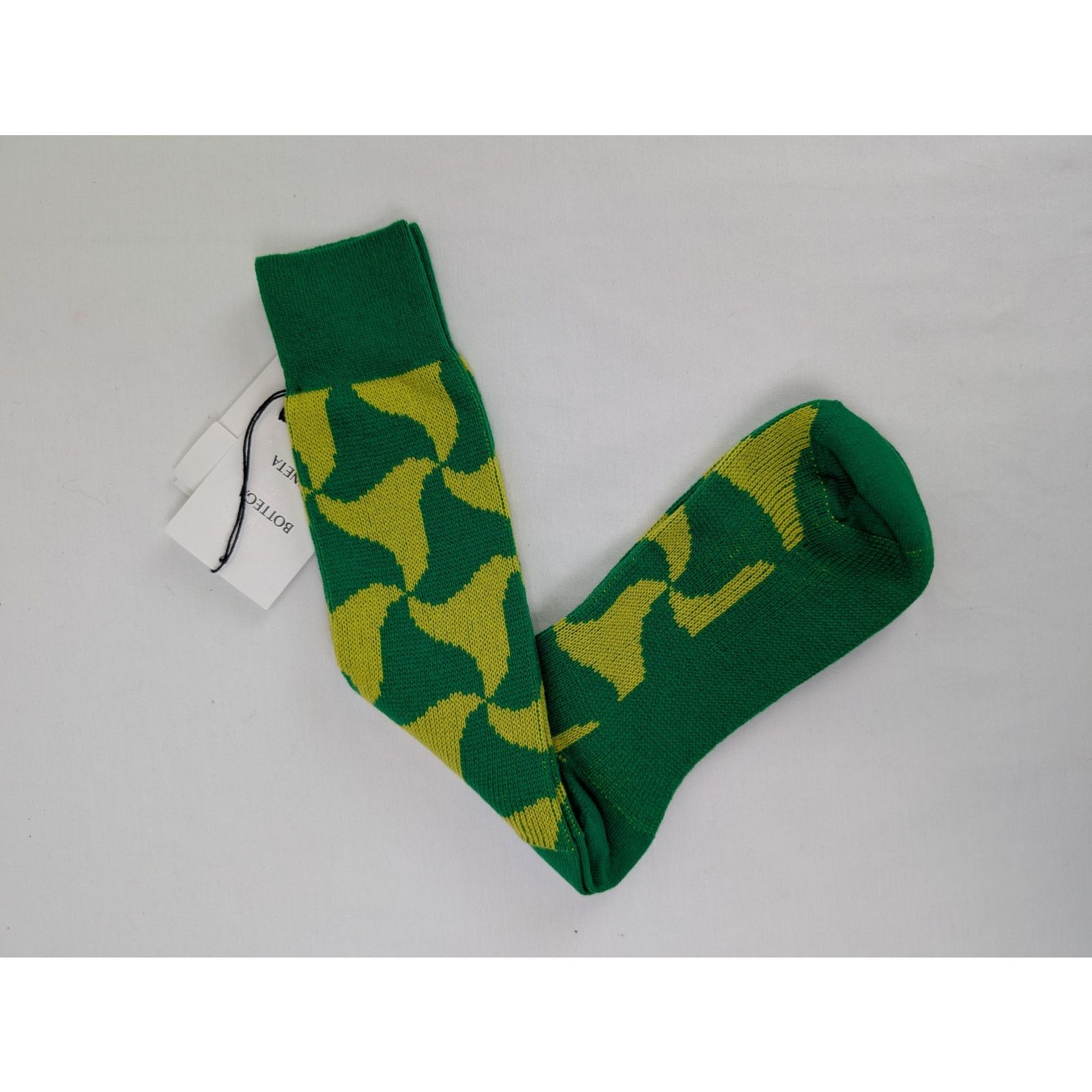 Bottega Veneta o1rshd1 Q:2/Size:M/Socks Cashmere Wavy Triangle Green/Yellow Size ONE SIZE - 2 Thumbnail