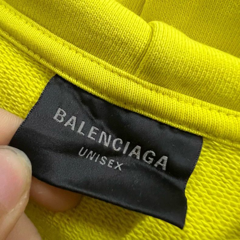 Balenciaga Balenciaga Yellow printed logo hoodie Size US S / EU 44-46 / 1 - 2 Thumbnail