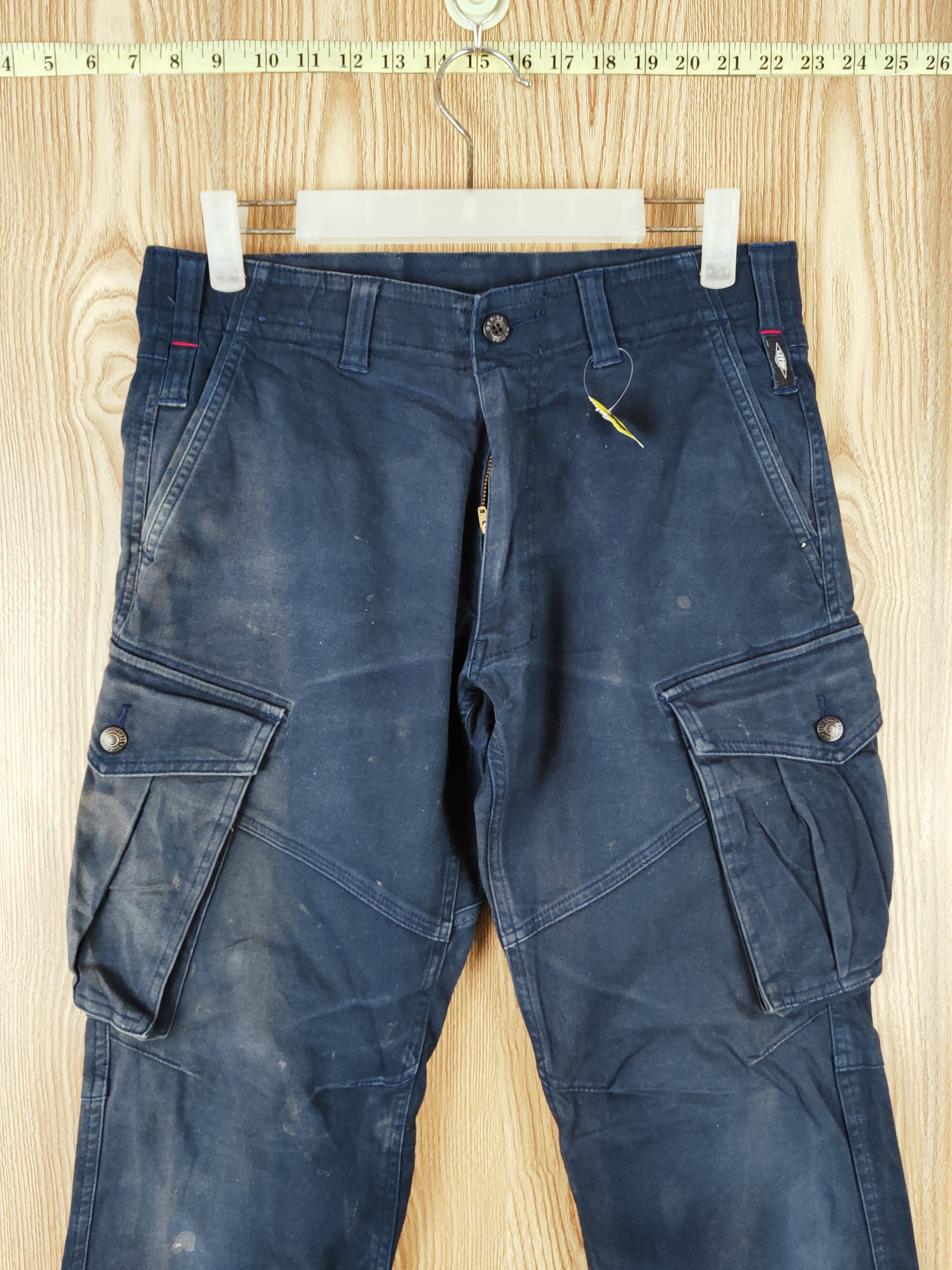 Japanese Brand Geride Dark Blue Multipocket Tactical Cargo Pants #S2788 Size US 31 - 2 Thumbnail