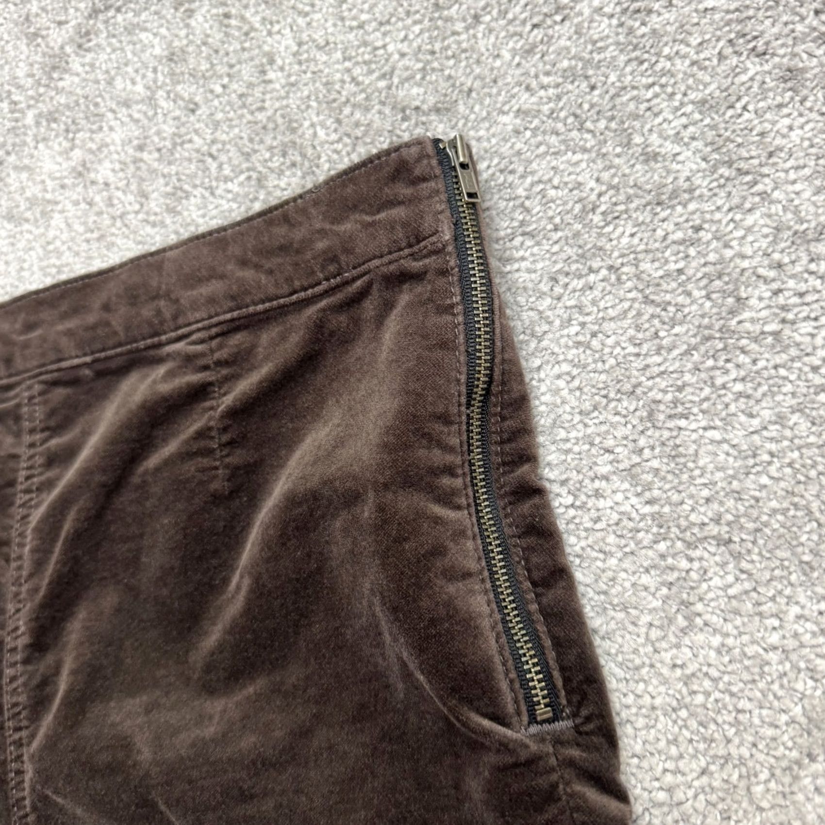 Gap Gap 1969 Pants Womens 30R Brown Velvet Velour Cotton High Rise Side Zip Legging Size 30" / US 8 / IT 44 - 3 Thumbnail