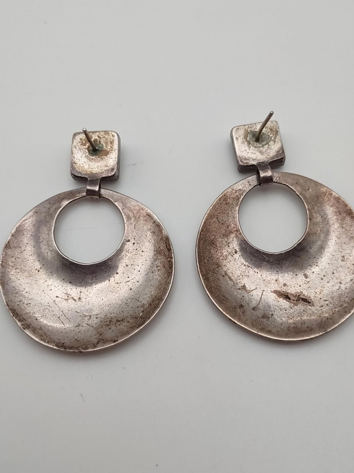Other Vtg 925 Sterling Silver Modernist Taxco Style Earrings Size ONE SIZE - 3 Thumbnail
