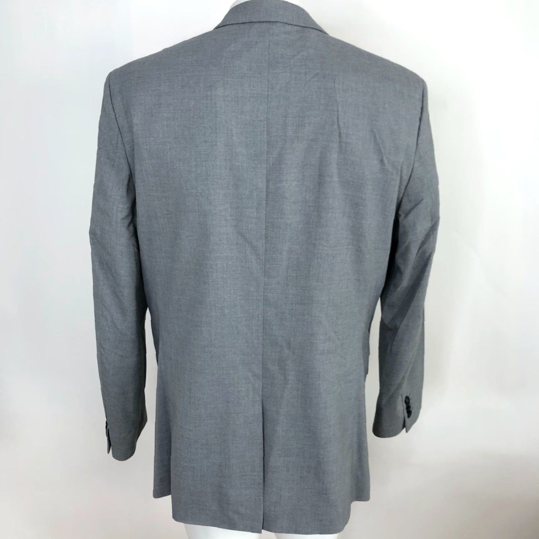 Banana Republic Banana Republic Slim Fit Blazer Jacket Men 44 Gray Polyester Notch Lapel Single-Breasted Four-Button Button Front Dress Sports Coat Size 44R - 4 Thumbnail