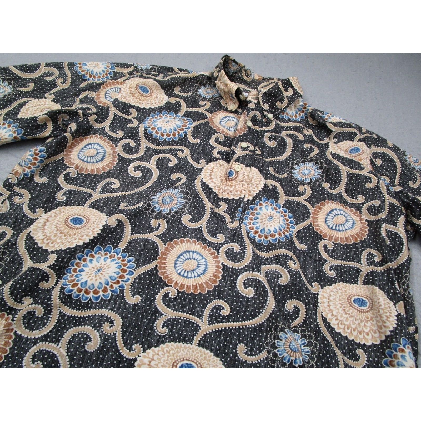 Reyn Spooner VINTAGE Reyn Spooner Mens Large Black Hawaiian Shirt Short Sleeve Button Up Size US L / EU 52-54 / 3 - 2 Thumbnail