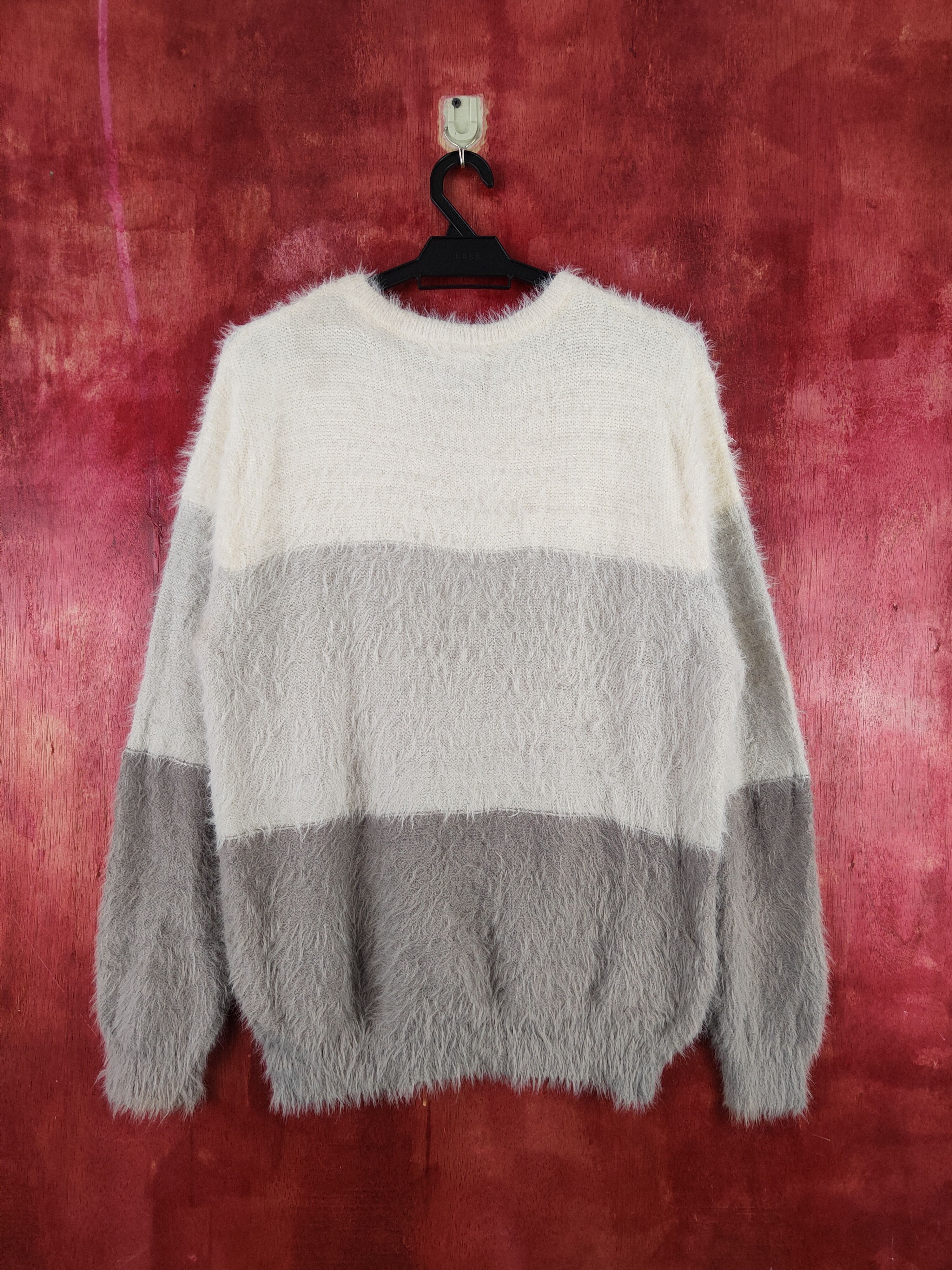 Homespun Knitwear Healthy Karen Gray Shag Shaggy Fur Mohair Knitwear #S2025 Size L / US 10 / IT 46 - 7 Thumbnail