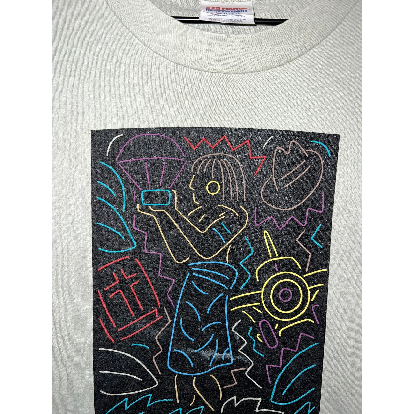 Hanes Vintage Dayuma Shirt Christian Green Art Jim Elliot Tee 90s Size US L / EU 52-54 / 3 - 3 Thumbnail