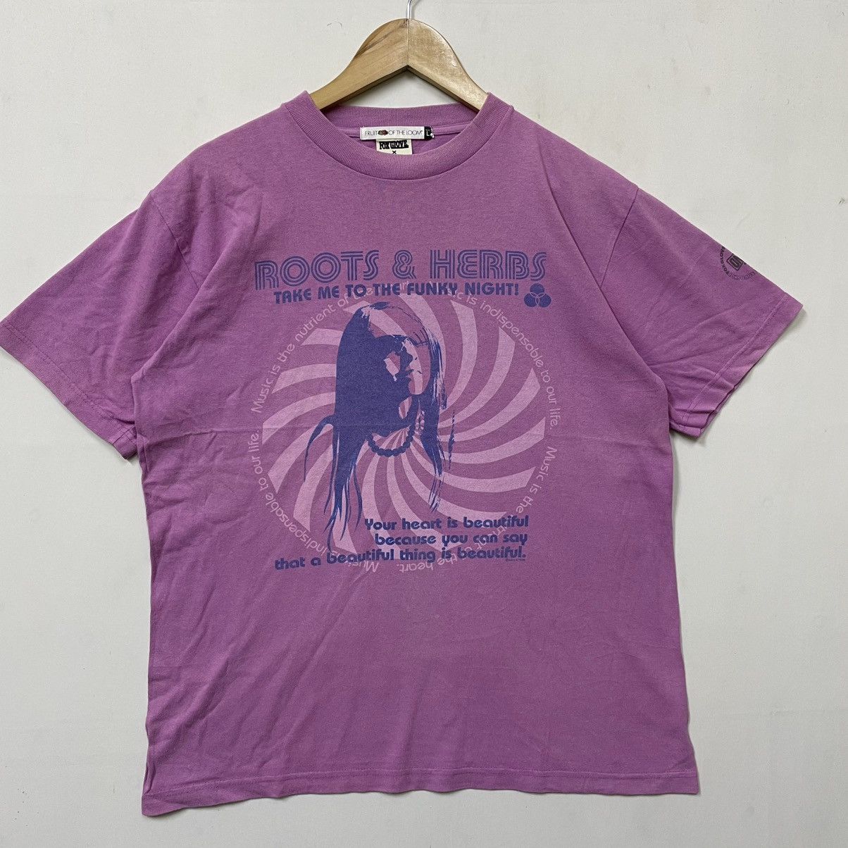 Fruit Of The Loom Vintage y2k Fox Glove x One way Record Roots & Herbs Size US L / EU 52-54 / 3 - 1 Thumbnail
