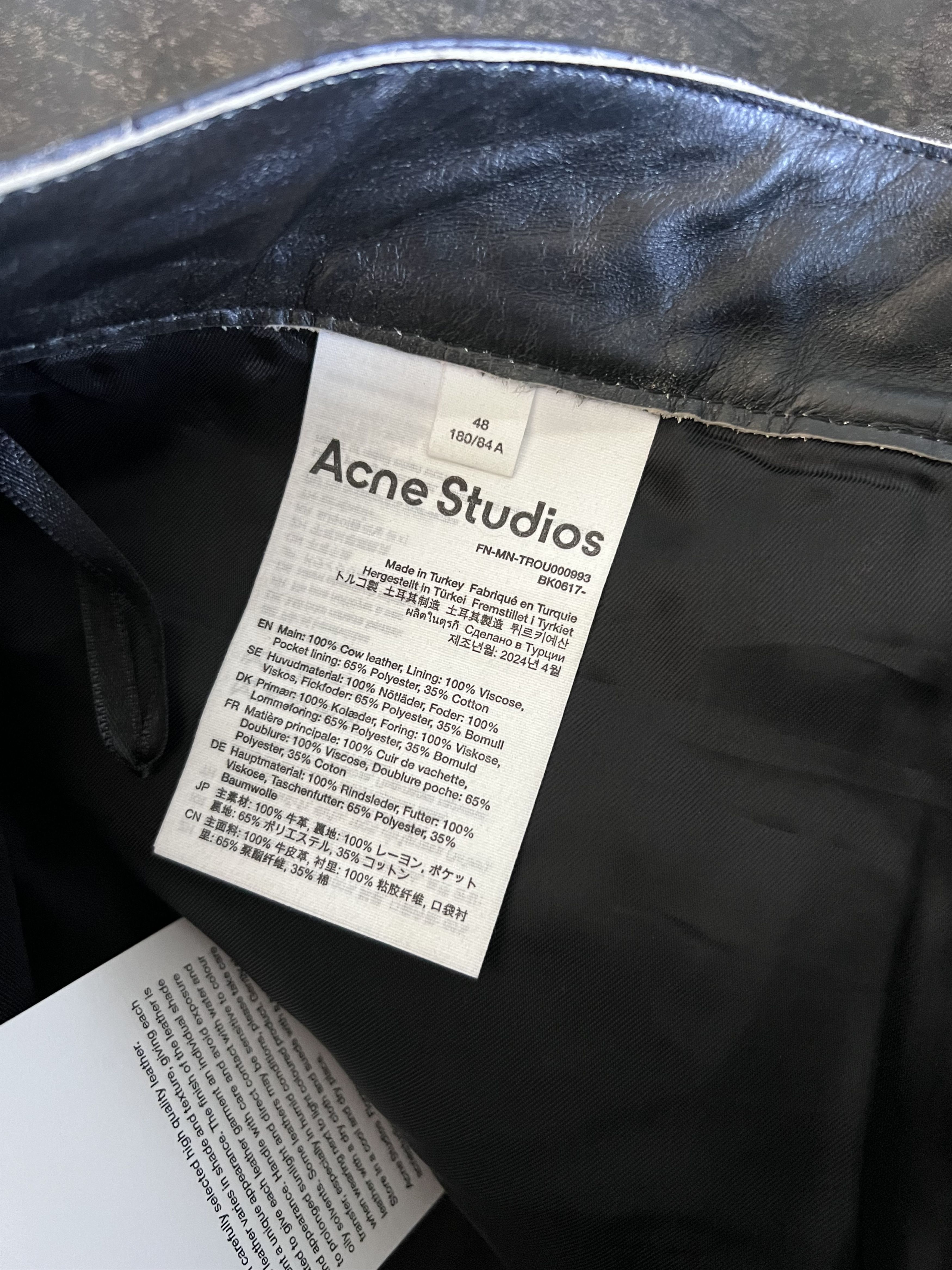Acne Studios Acne Studios 2021 Sanding Leather Pants in Black Size US 32 / EU 48 - 10 Thumbnail