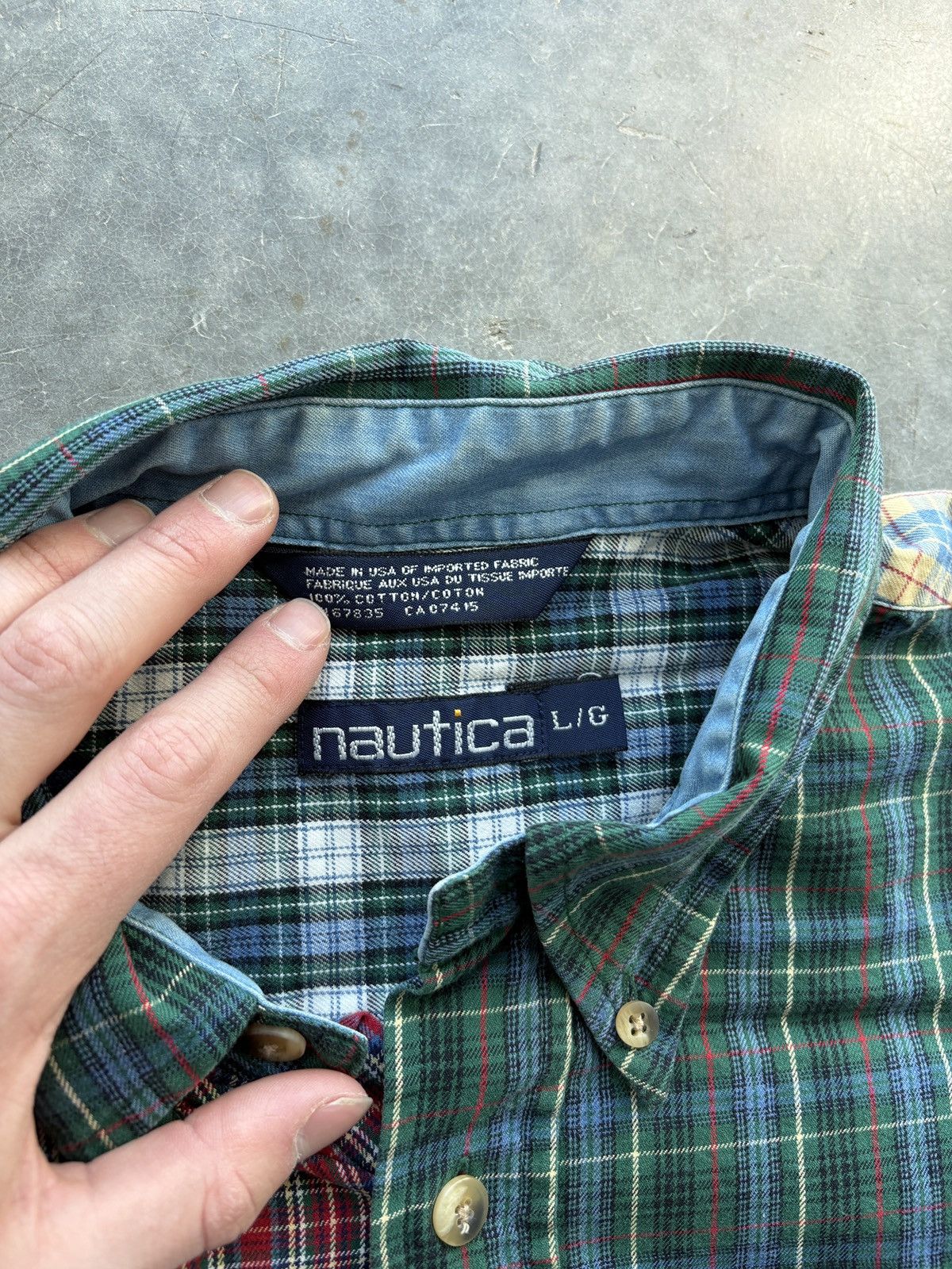 Nautica Vintage 90s Nautica Patchwork Button Up Shirt Size US XL / EU 56 / 4 - 4 Thumbnail