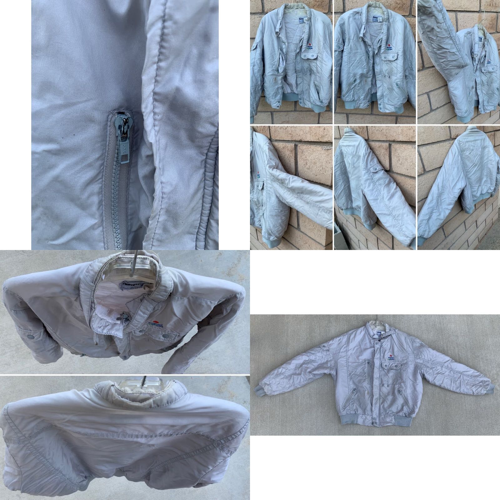 Vintage VINTAGE Swingster Jacket Motorcycle Jacket Mens L Gray Distressed Thrashed Distressed Racing Embroidered Logo Full Zip Notions As-Is Size US L / EU 52-54 / 3 - 8 Thumbnail