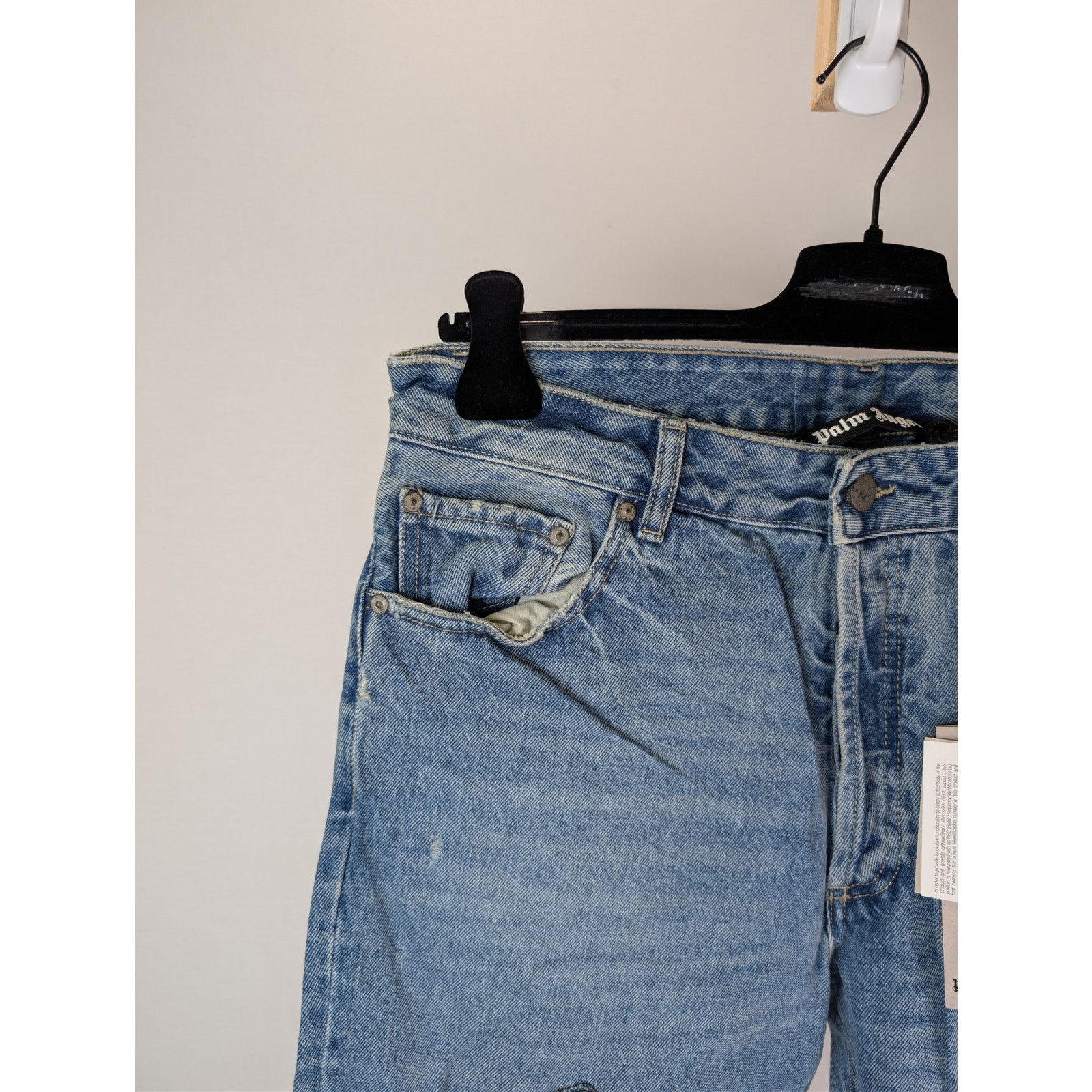 Palm Angels o1rshd1 LW Logo Denim Patches Regular Fit Jeans Light Blue Size US 36 / EU 52 - 6 Thumbnail