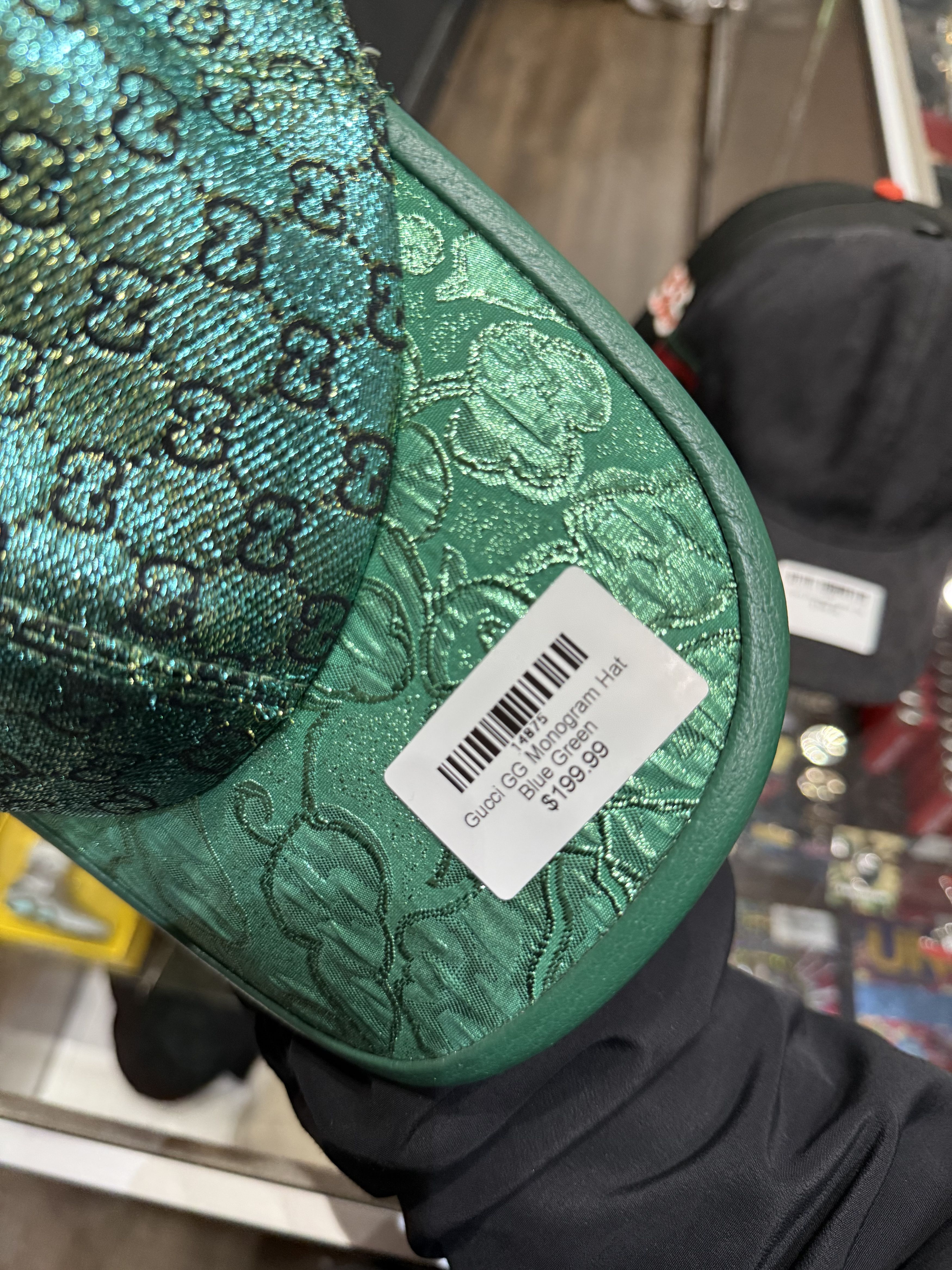 Gucci Gucci GG Monogram Hat Blue Green Size ONE SIZE - 3 Thumbnail