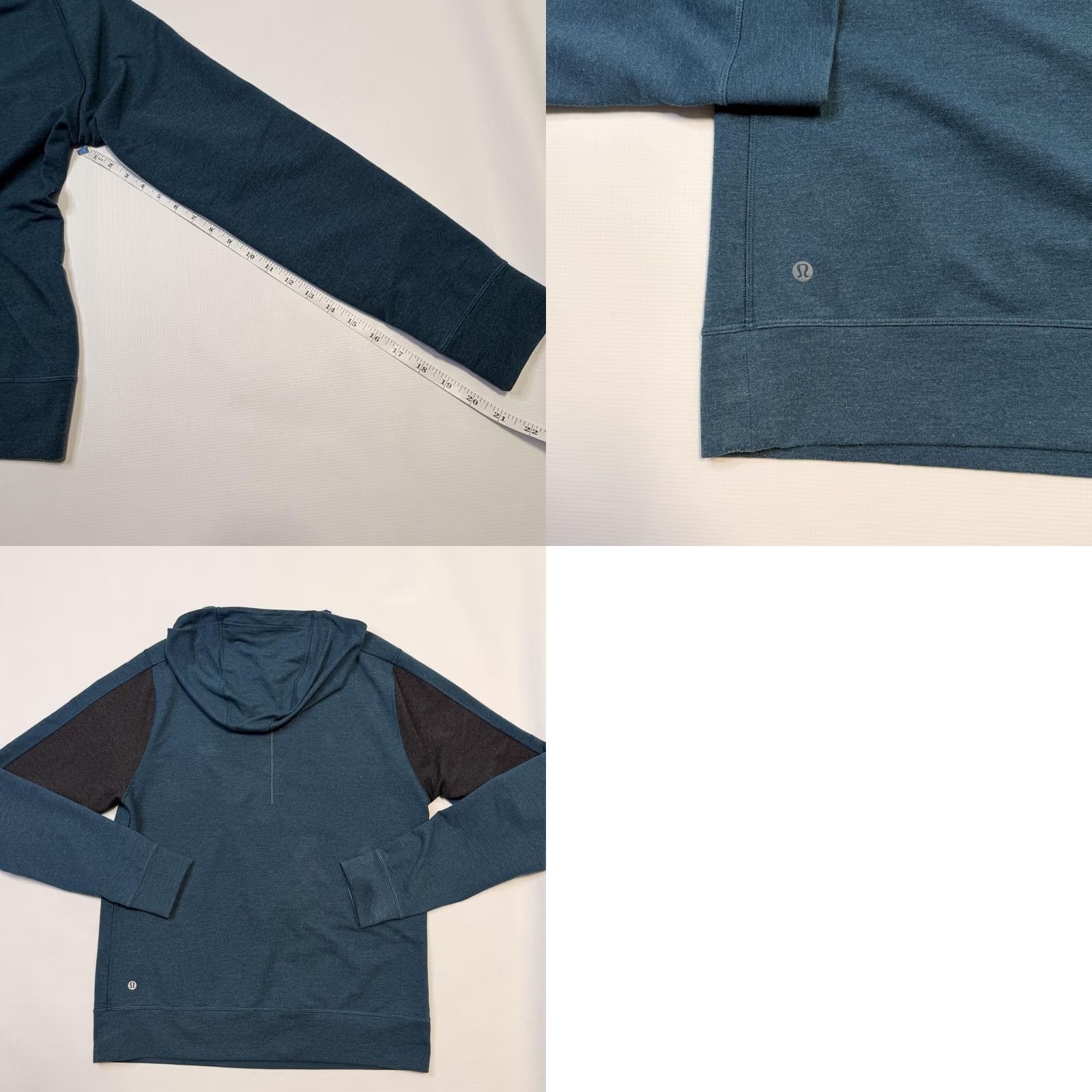 Lululemon VINTAGE Lululemon Hoodie Mens Large Blue Gray Reversible Raglan Pullover Athletic Tech Size US L / EU 52-54 / 3 - 8 Thumbnail