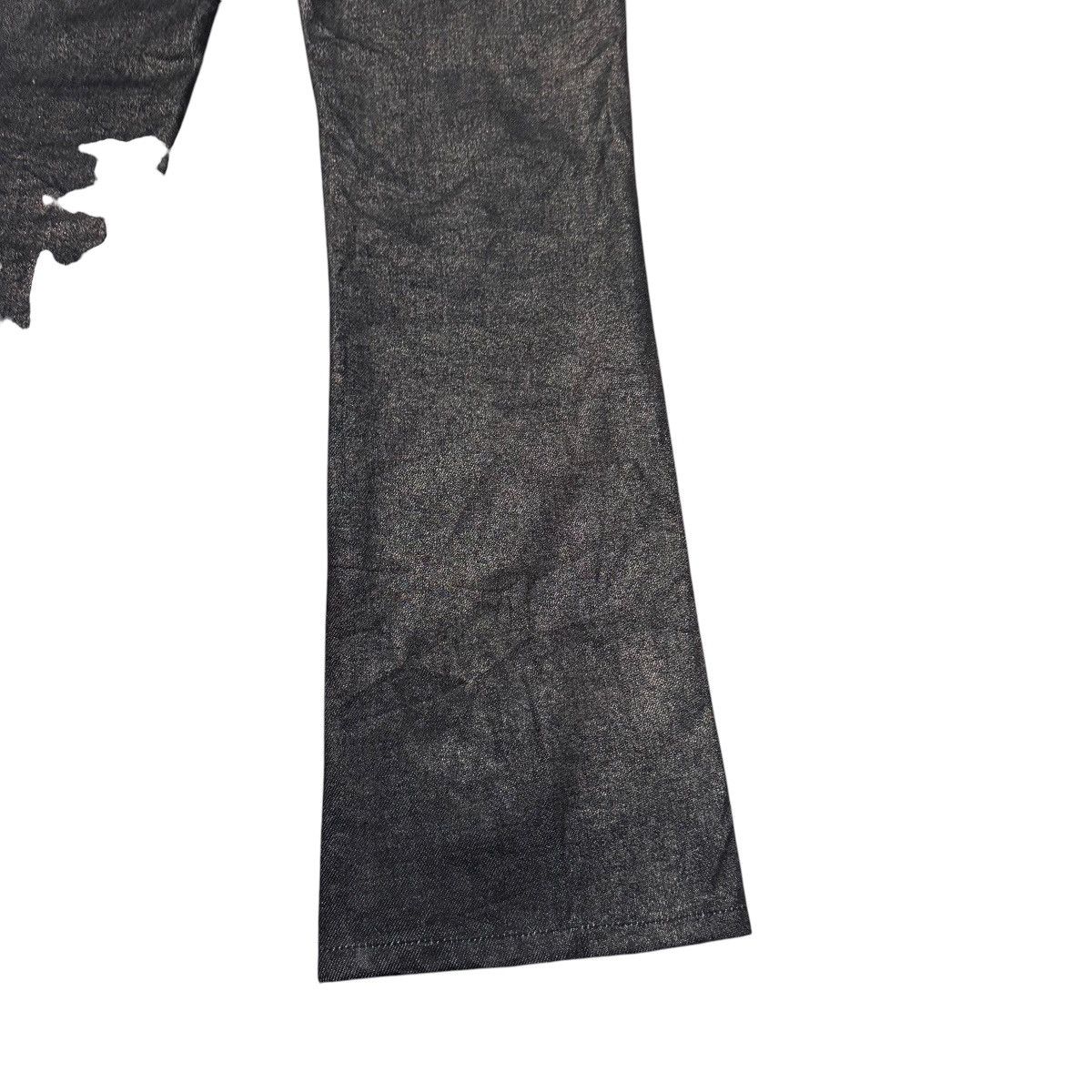 Japanese Brand PARANOID Black Waxed Shining Denim Flare Jeans Size US 28 / EU 44 - 15 Thumbnail