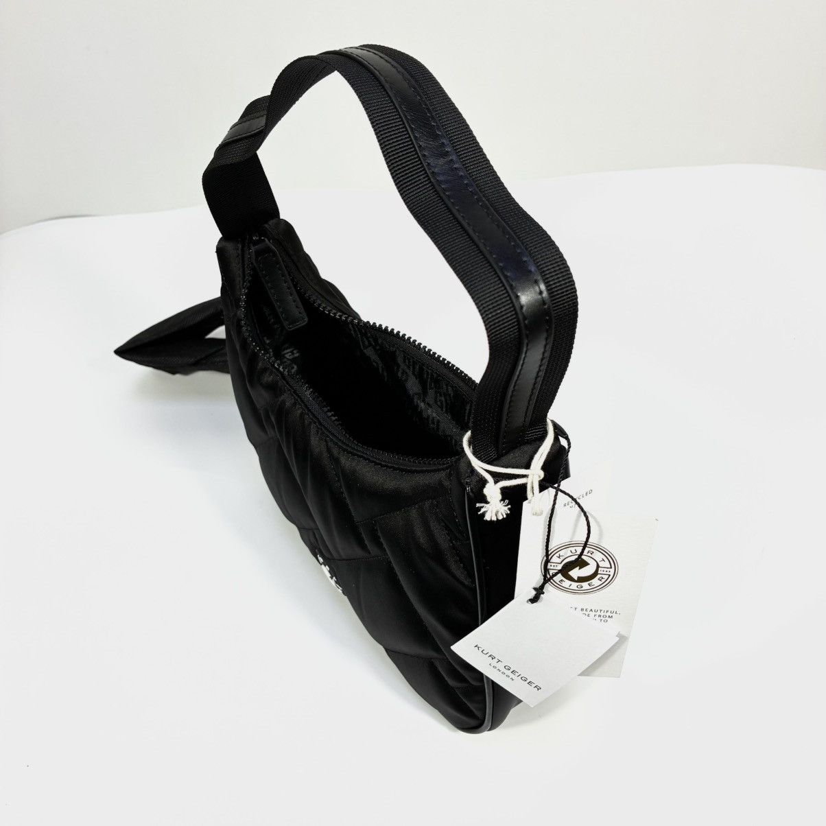 Kurt Geiger Kurt Geiger London Recycled Quilted Shoulder Hobo Bag Black Size ONE SIZE - 14 Thumbnail