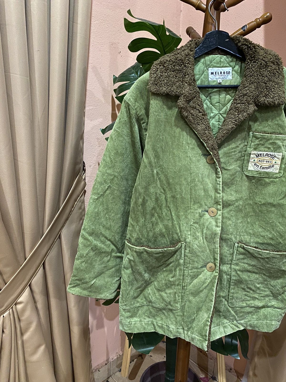 Melrose Vintage Melrose en Famille Green Corduroy Sherpa-Line Jacket Size US M / EU 48-50 / 2 - 5 Thumbnail