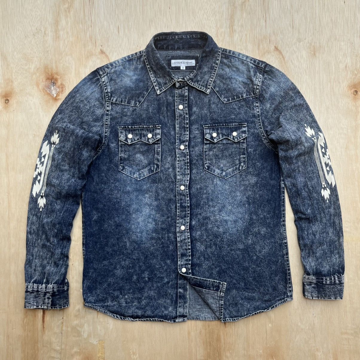 Japanese Brand GROWTH BY GRAIL DENIM WESTERN SHIRT Size M / US 6-8 / IT 42-44 - 1 Thumbnail