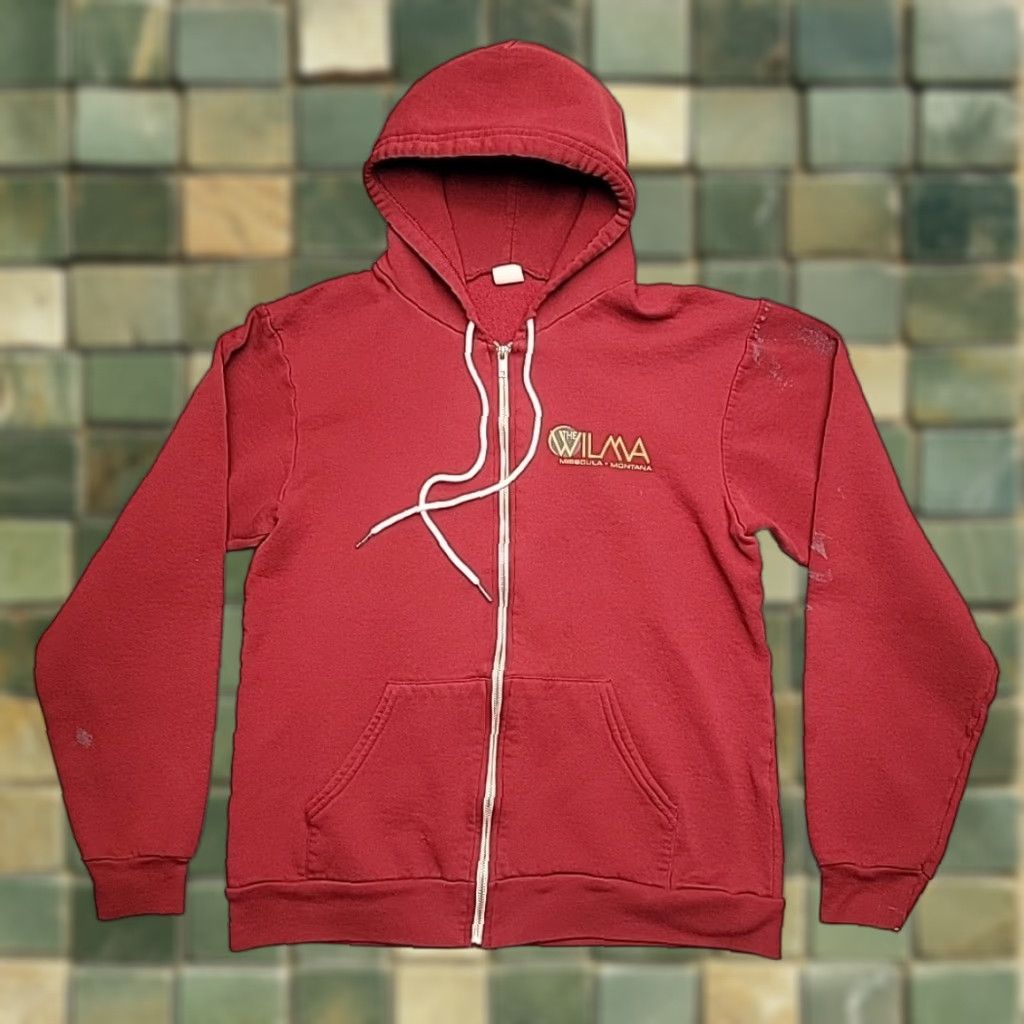 Vintage VINTAGE Wilma Theatre Hoodie Women L Red Full Zip Hooded Sweatshirt Missoula Montana Size L / US 10 / IT 46 - 1 Thumbnail