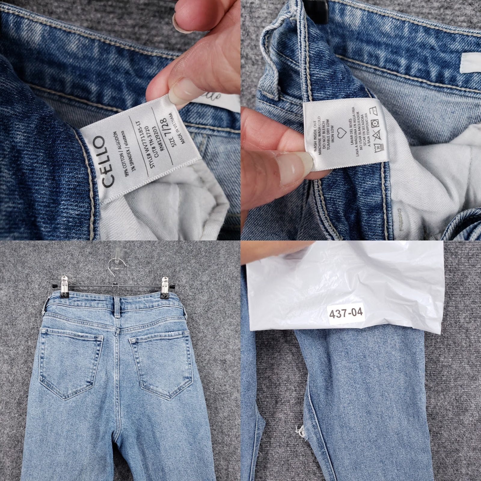 Vintage Cello Jeans Womens 7/28 Junior Mom Crop High Rise Denim Distressed Stretch Blue Size 28" / US 6 / IT 42 - 9 Thumbnail