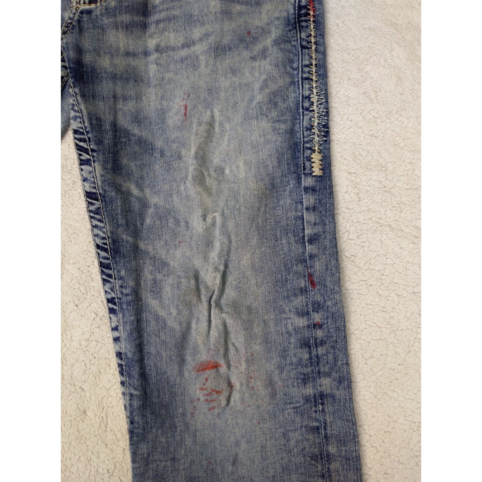 Vintage Big Star Pioneer Jeans Mens 29x29 Light Acid Wash Blue Denim Slim Straight Zip Fly Button Waist 29in Mens Size US 29 - 2 Thumbnail