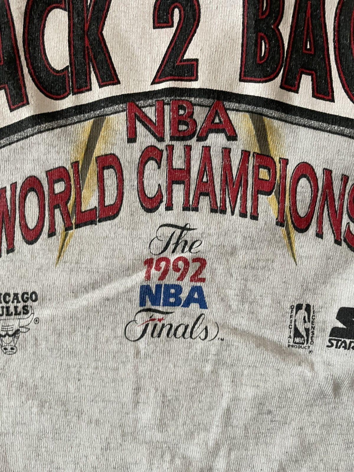 NBA × Starter × Vintage Vintage 1992 Starter Chicago Bulls "B2B" Championship Tee Size US L / EU 52-54 / 3 - 5 Thumbnail