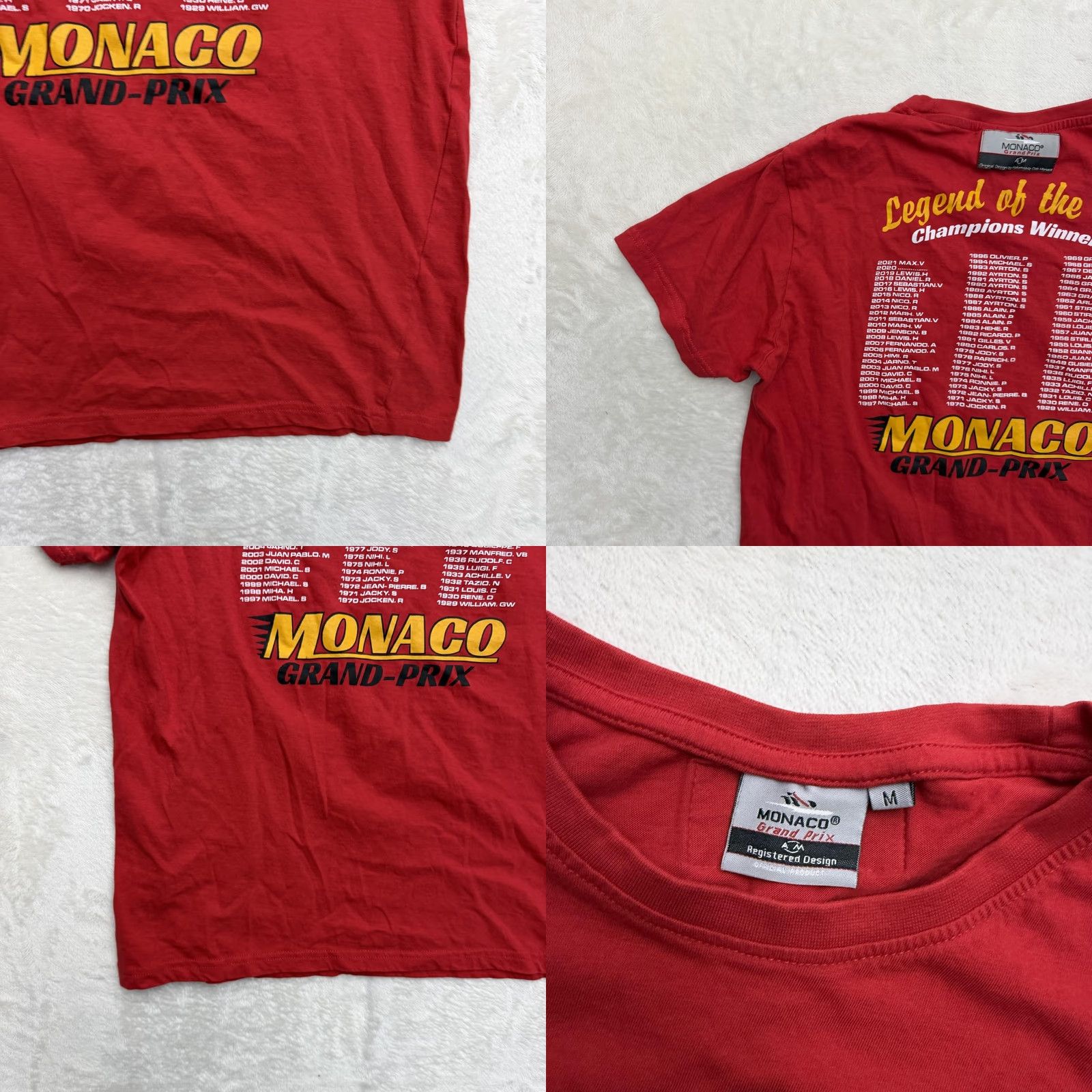Vintage Monaco Grand Prix Shirt Mens Medium Red Racing Double Sided Graphic Tee Size US M / EU 48-50 / 2 - 9 Thumbnail
