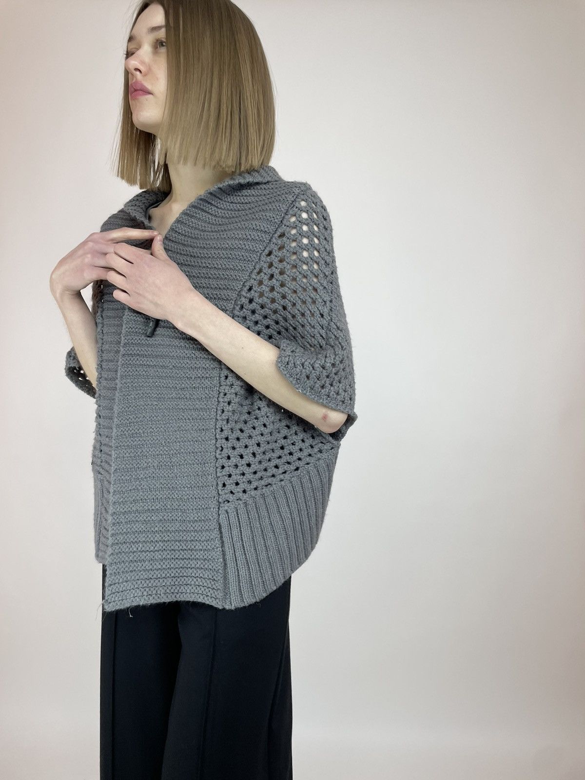 G-Star × Japanese Brand G-star INKA SHRUG CAPE KNIT Poncho Sleeveless Oversized Size XS / US 0-2 / IT 36-38 - 6 Thumbnail