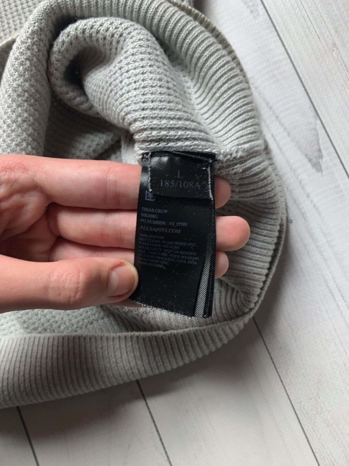 Allsaints × Vintage Allsaints sweater size L logo grey Size US L / EU 52-54 / 3 - 8 Thumbnail