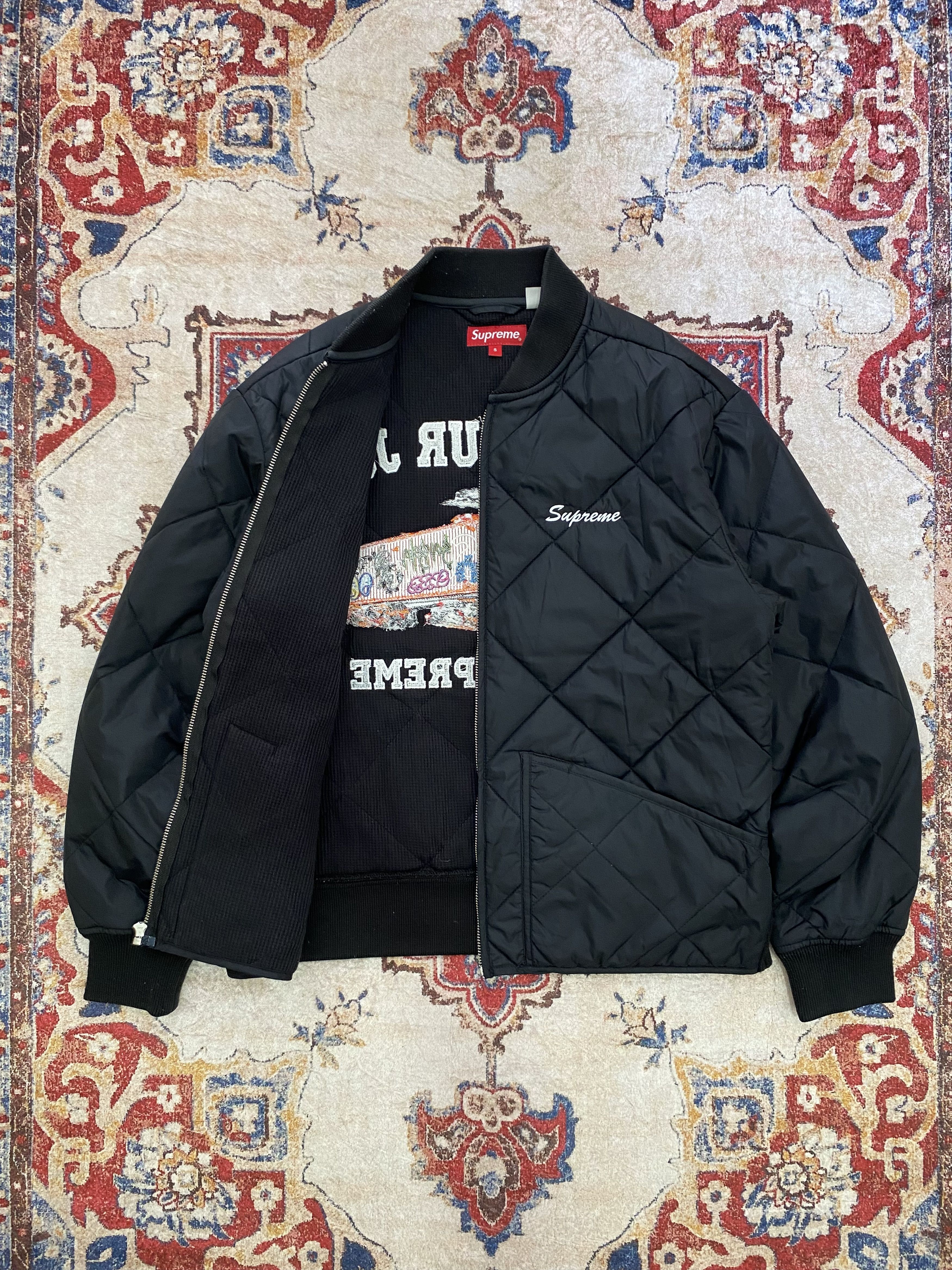 Supreme Supreme Quit Your Job Quilted Work Jacket Black Size US S / EU 44-46 / 1 - 4 Thumbnail