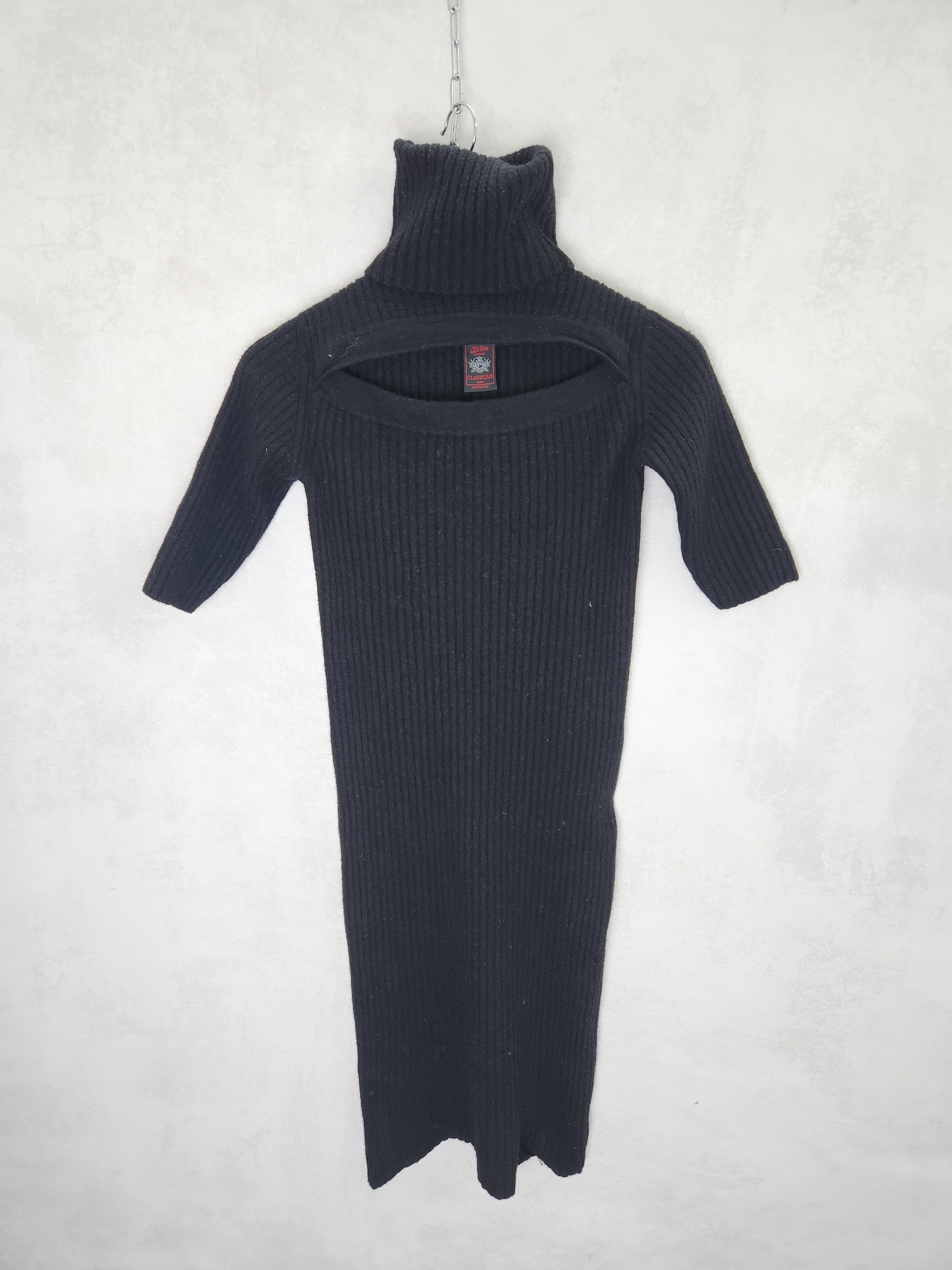 Jean Paul Gaultier Jean Paul Gaultier maille classique black A-line wool dress Size S / US 4 / IT 40 - 1 Thumbnail
