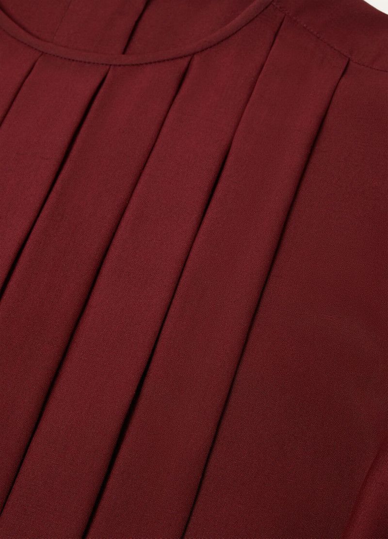 Loro Piana o1srvl11e0526 FAP0180 Rossana Blouse in Bordeaux Size XS / US 0-2 / IT 36-38 - 7 Thumbnail