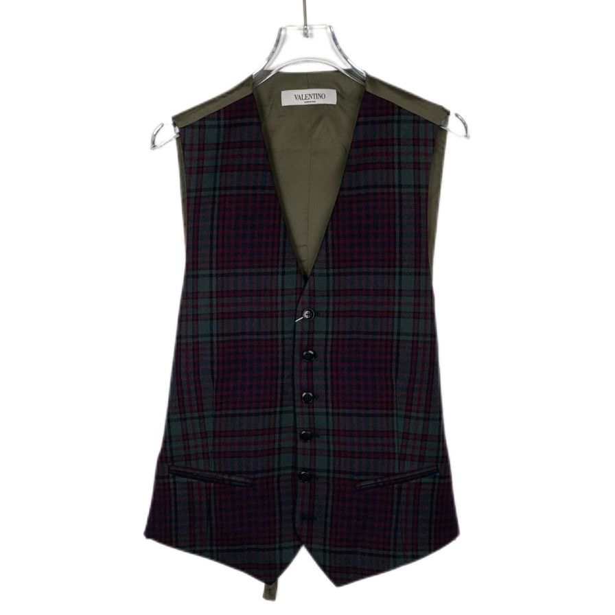Valentino Valentino Checkered V-Neck Wool Vest Size XL / US 12-14 / IT 48-50 - 1 Thumbnail