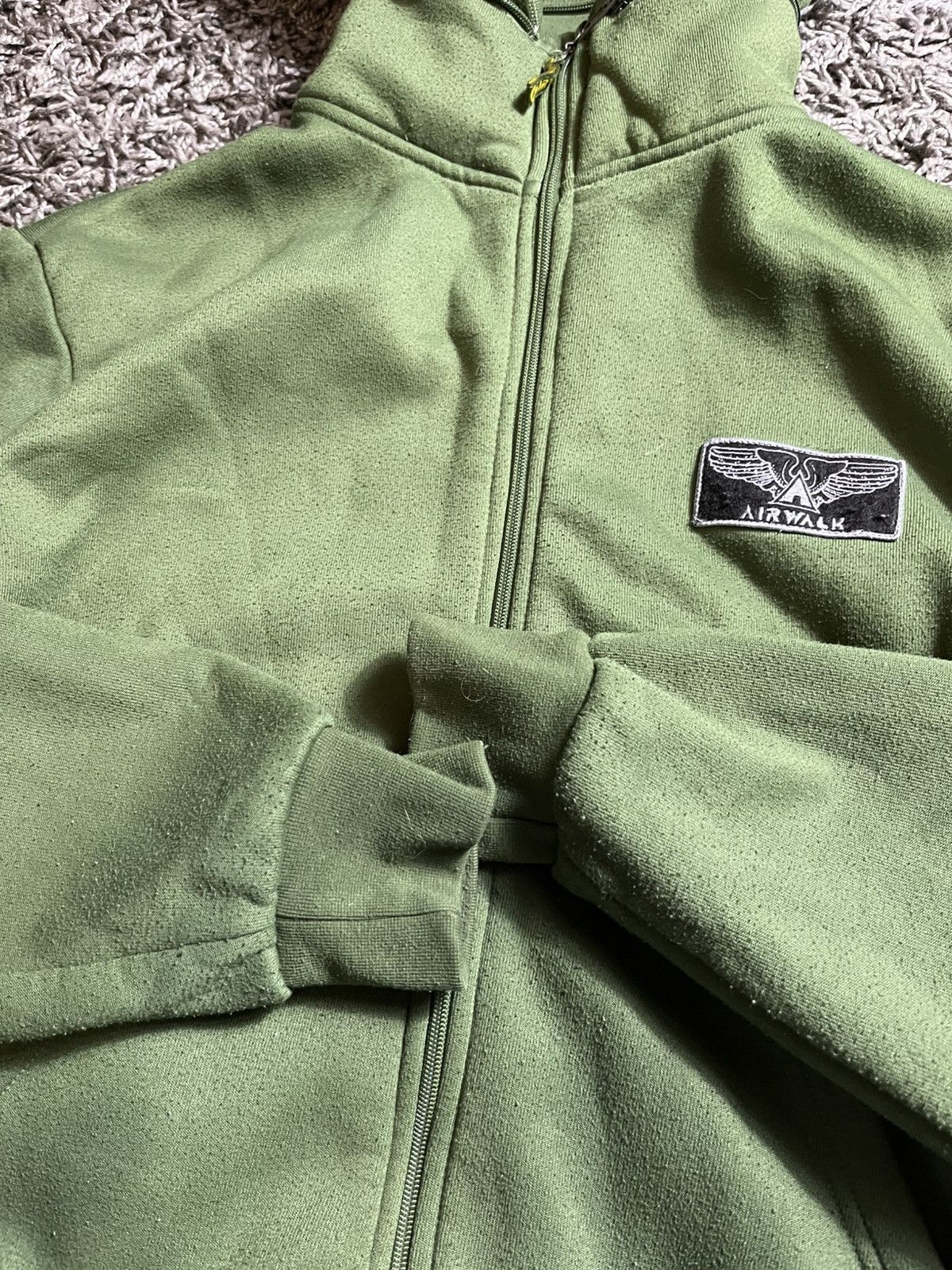 Airwalk AIRWALK Y2K BASIC COTTON GREEN HOODIE MILITARY STYLE Size US M / EU 48-50 / 2 - 3 Thumbnail