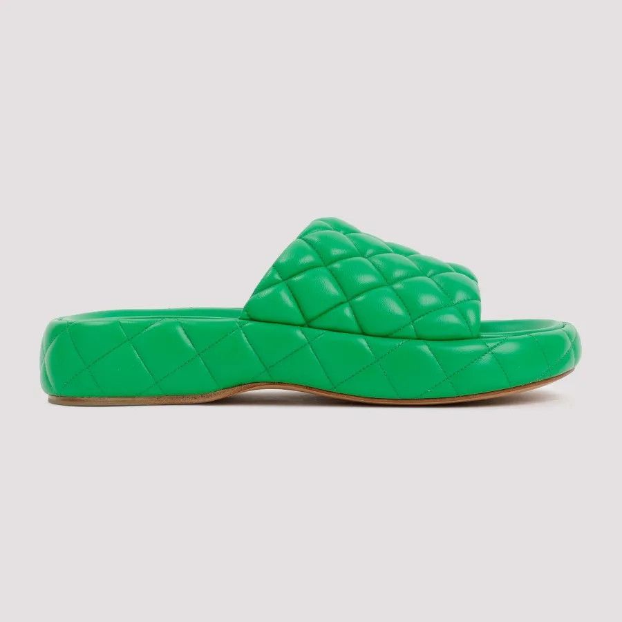 Bottega Veneta o1y0725 Leather Slippers in Green Size US 6 / IT 36 - 1 Thumbnail