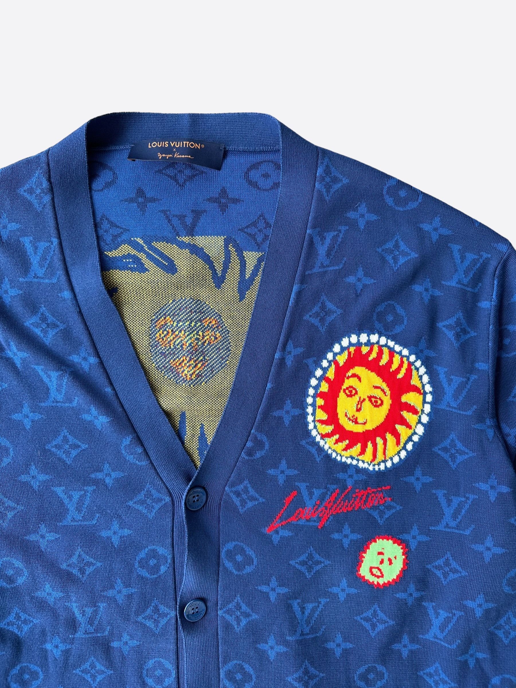 Louis Vuitton × Yayoi Kusama Louis Vuitton Yayoi Kusama Blue Monogram Cardigan Size US XXL / EU 58 / 5 - 3 Thumbnail