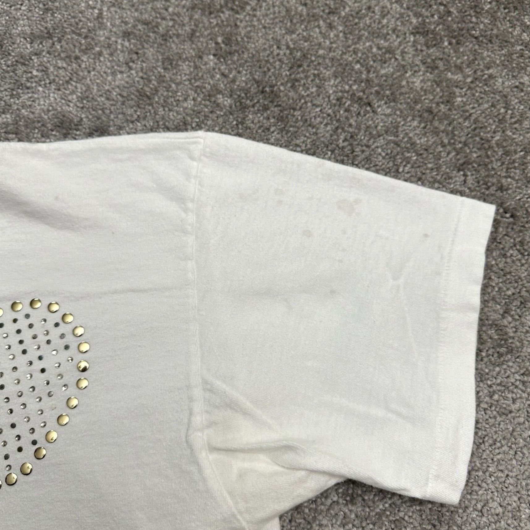 Bob Mackie Bob Mackie T-Shirt Womens Medium White Crew Neck Short Sleeve Beaded Embroidered Size M / US 6-8 / IT 42-44 - 6 Thumbnail