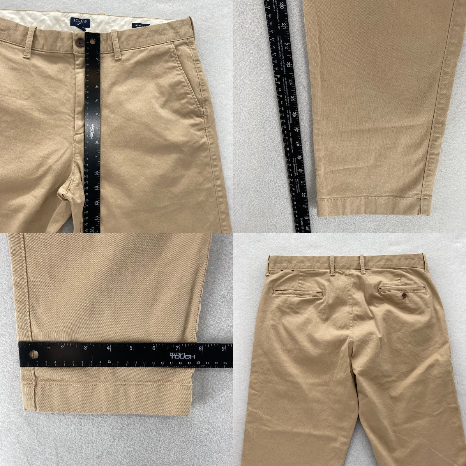 J.Crew J.CREW Flex Pants Mens 34x34 Straight Beige Chino Casual Stretch Preppy Regular Pocket Slim Front Size US 34 / EU 50 - 8 Thumbnail