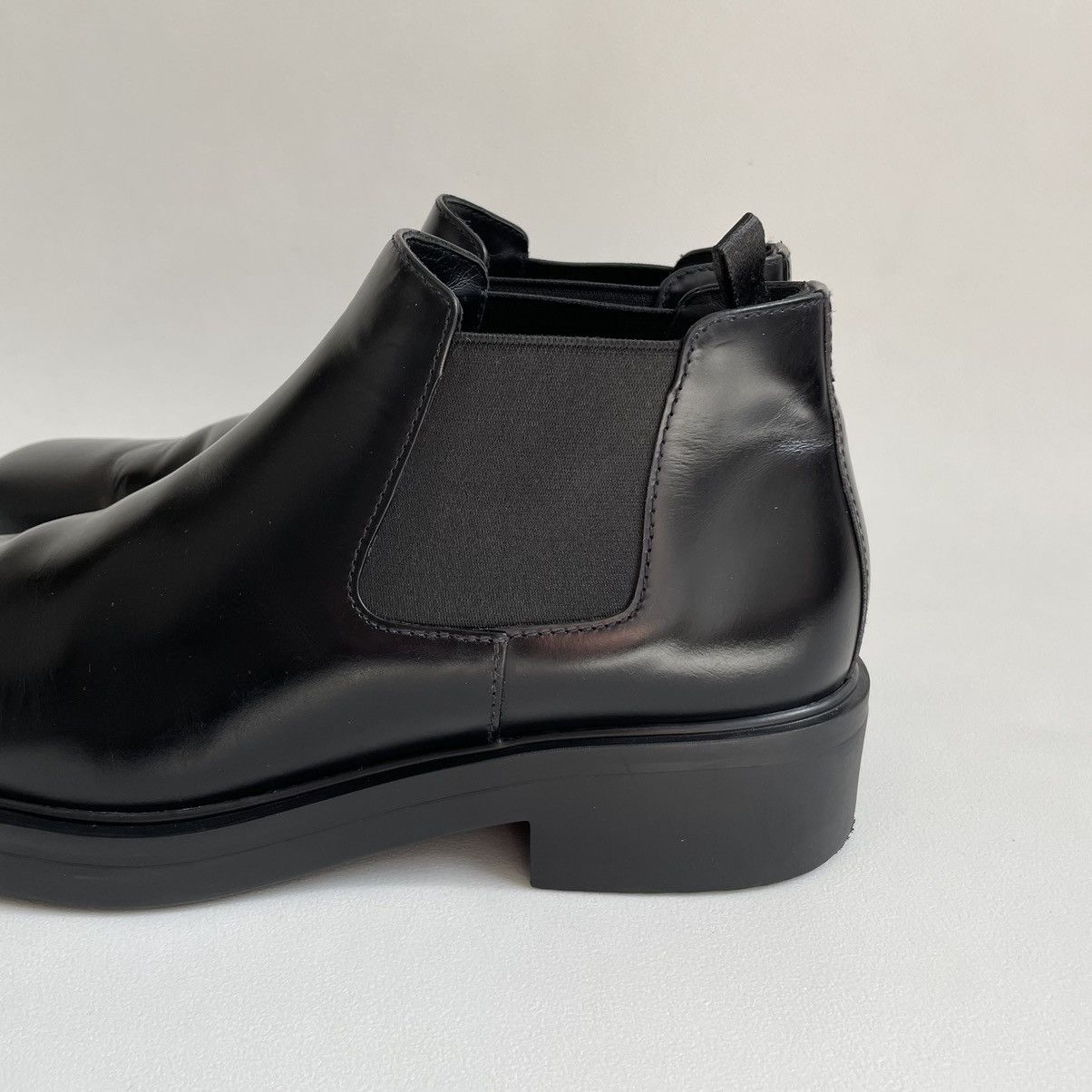 Prada Black Leather ‘Square Toe Boots’ Size US 10.5 / EU 43-44 - 7 Thumbnail