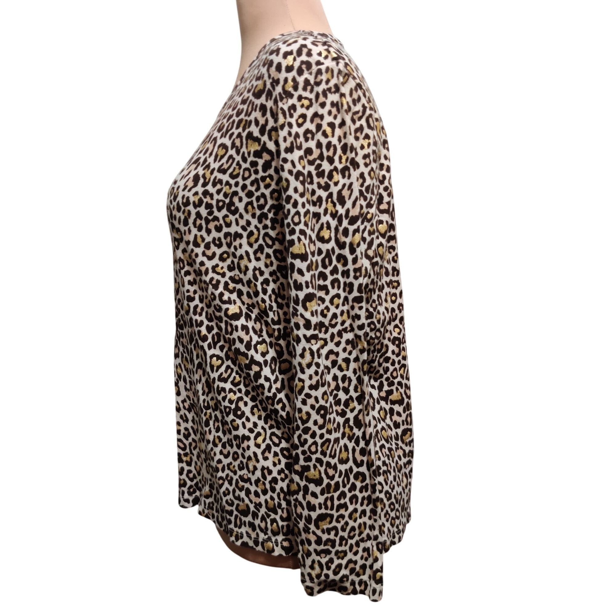 Other White Stag XXL Leopard Print Gold Foil Long Sleeve Scoop Nec Size XXL / US 16-18 / IT 52-54 - 5 Thumbnail