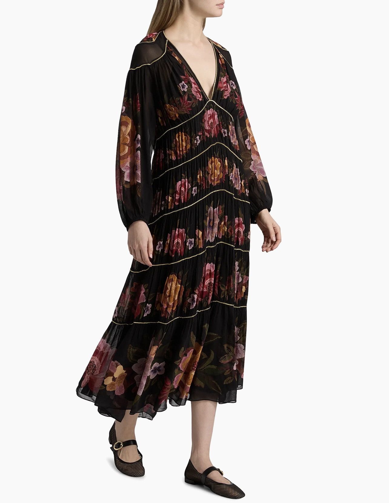 Farm Rio Farm Rio Chenille Flowers Floral V-Neck Maxi Dress size S Size S / US 4 / IT 40 - 2 Thumbnail