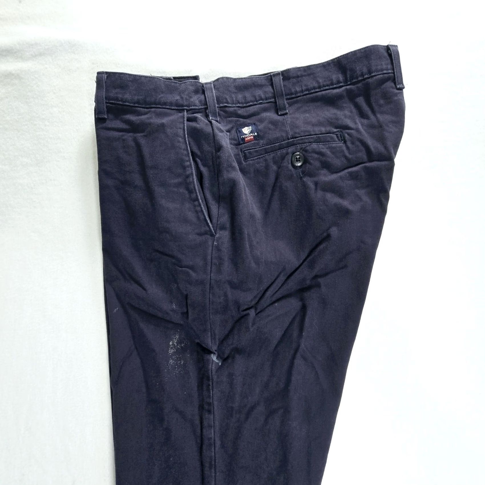 Vintage Tyndale FR Pants Mens Chino Straight Navy Blue Size 42 Regular Flame-Resistant Workwear Casual Business Formal Size US 42 / EU 58 - 7 Thumbnail