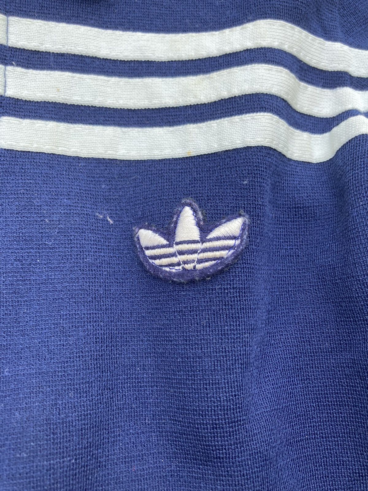 Vintage Vintage 1970s Adidas Schwann Track Top Dark Blue Jackets Size US XS / EU 42 / 0 - 5 Thumbnail